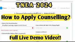 TNEA 2024How to apply for TNEA counselling 2024Full demo video for online applicationVincentMaths [upl. by Yelrehs]