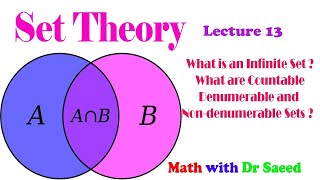 Set Theory Lec 13 Infinite Set Countable Set Denumerable and Nondenumerable Sets [upl. by Trimmer]