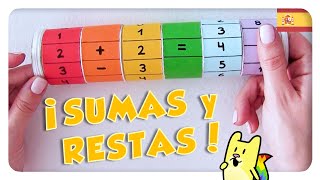 CÓMO enseñar a SUMAR y RESTAR 🧮 JUEGO de matemáticas para NIÑOS ✨ 🌈 Gato Rainbow amp Gata Moon [upl. by Ragas307]