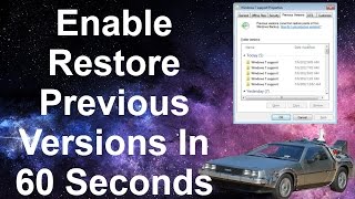 Enable Previous Versions In Windows  EASY [upl. by Latia]