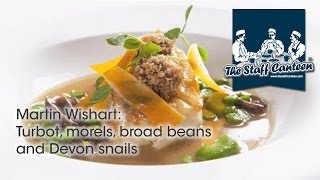 Michelin star Martin Wishart cooks pan roasted Turbot morels broad beans and Devon snails [upl. by Zilef]