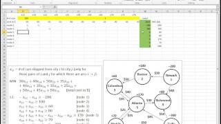 Ch0504 Transshipment Problem  Excel Model  Version 1 [upl. by Felix305]