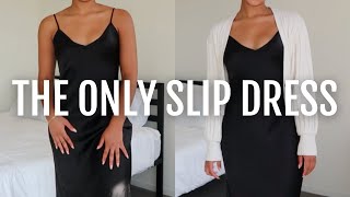 ARITZIA MUST HAVES THE ONLY SLIP DRESS  STYLING SLIP DRESSES FOR FALL [upl. by Elnukeda725]