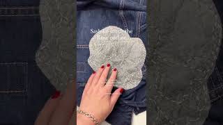 Sashiko Denim Jacket Flower Stick and Stitch  STEP 3 [upl. by Elagiba]