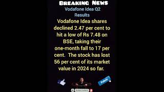 Vodafone Idea Q2 Results vodafone trading investment stocks vodafoneideasharelatestnews [upl. by Esom]