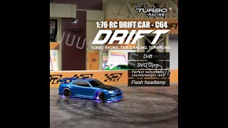 176 RC Drift Nissan Skyline GTR R34 by Turbo Racing C64 radio control toy car [upl. by Darmit958]