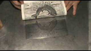 printing etchings with a bottle and special WB ink [upl. by Yanel]