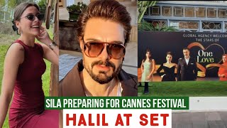 Sila Turkoglu Preparing for Cannes Festival Halil Ibrahim Ceyhan at Set [upl. by Sprung]