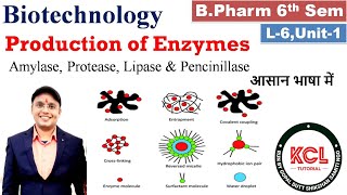 Production of Enzymes  Amylase Lipase Protease amp Others  L6 Unit1 Biotechnology 6th Sem [upl. by Nowahs]