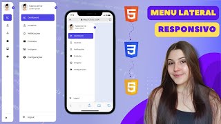 Como fazer um MENU LATERAL responsivo SIDEBAR  HTML CSS e JavaScript [upl. by Sirehc]