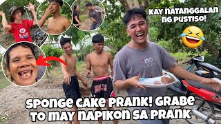 SPONGE CAKE PRANKGRABE TO MY NATANGGALAN PA NG PUSTISO MY NAPIKON SA PRANK NATO HAHAH [upl. by Sloan]