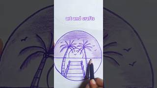 easy circle 🔴 drawing  pencil drawing  scenery  creative art  step by step full tutorial  short [upl. by Rubi]