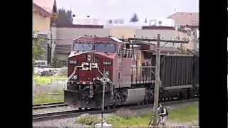 CP Rail Trains in Canmore Alberta [upl. by Flossy]