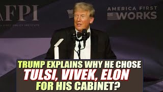 LIVE Donald Trump explains why he chose Tulsi Gabbard Vivek Ramaswamy Elon Musk for his Cabinet [upl. by Barabbas]