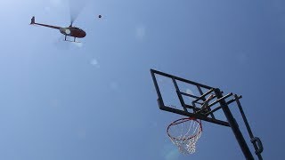 200 Foot Helicopter Basketball Shot [upl. by Yoho]