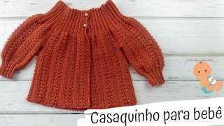 CASAQUINHO EM CROCHÊ PARA BEBÊ 3 6 MESES DIANE GONÇALVES [upl. by Ollehto]