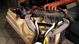 Racquet Stringing Pre Weaving several cross strings [upl. by Mickie955]