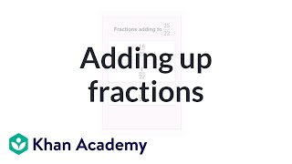 Adding up fractions  Fractions  PreAlgebra  Khan Academy [upl. by Baerl]