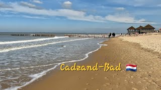 Cadzandbad a sunny March weekend at 15° Netherlands 4K [upl. by Acirretal128]