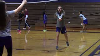 Volleyball Serving Lesson in Secondary Girls PE [upl. by Werdnael]