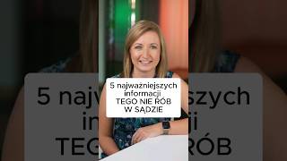 Top 5 najważniejszych rad  czego nie robić w sądzie [upl. by Ennylcaj]