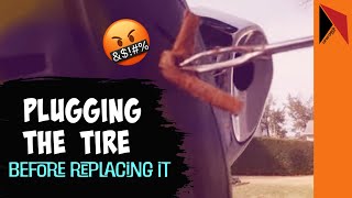 Practice punctured tire plugging Learning hard way [upl. by Ala786]