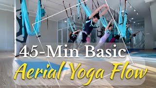 45  Minutes Basic Aerial Yoga Flow  Basic Aerial Yoga Flow For Beginners aeriallove aerialyoga [upl. by Radman]