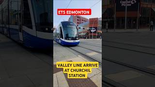 Valley line arrive at churchil station  Edmonton bus A day in Canada ETS TRAIN EDMONTON [upl. by Wald]