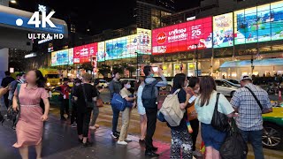 4K UHD Walking In Downtown Bangkok  Erawan Shrine Chidlom BTS Station to Pratunam [upl. by Ayadahs]