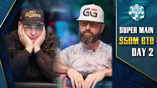 50M GTD  25K WSOP SUPER MAIN EVENT  DAY 2 [upl. by Emelen300]