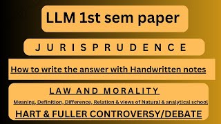 Law amp Morality its meaning defndifference amp relation with HART amp FULLER Debate jurisprudence law [upl. by Crim]