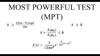 Most Powerful TestNeyman Pearson Lemma for Normal Distribution [upl. by Notsirk]