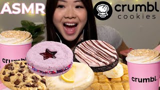 Trying this weeks CRUMBL Cookies ASMR  Banana Pudding Olivia Rodrigo Choco Strawberry Waffle 먹방 [upl. by Atteiluj154]