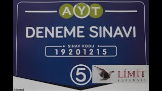 LÄ°MÄ°T YAYINLARI KURUMSAL DENEME SINAVI 5 19201215 AYT MATEMATÄ°K SORU Ã‡Ã–ZÃœMLERÄ° [upl. by Enelak117]