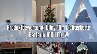 Produktbewertung Ollny 10m Lichterkette Batterie 100 LED Weihnachtsbeleuchtung innen DIY deko Lic [upl. by Enala]