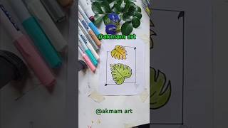 Plant leaves 🪴 plantsleaves art drawing art for beginners shorts viralminiart satisfyeasy [upl. by Ender]