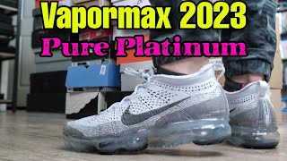 Nike Air Vapormax 2023 Flyknit quotPure Platinumquot Review and On Feet [upl. by Hesketh]