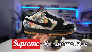 UNBOXING THE NIKE SUPREME SB DUNK RAMMELLZEE [upl. by Hogle]