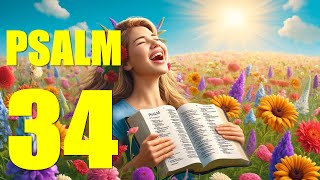 Psalm 34 Reading Embracing Gratitude and Trust With words  KJV [upl. by Hcirteid]