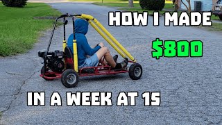 I made 800 in a WEEK at 15 flipping two GO KARTS  Fun Side Hustle [upl. by Gun]