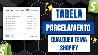 Tabela de Parcelamento para Qualquer Tema  Dropshipping 2023 [upl. by Aonian]