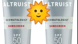 Altruist SPF 50 Sunscreen Review 🌞🐰🌱 [upl. by Elsi]