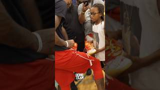 Dejounte Murray gives young fan his shoes after game at the Zeke End [upl. by Grose356]