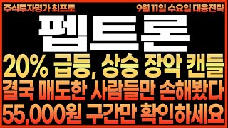 펩트론 주가전망 20 급등 상승 장악 캔들 결국 매도한 사람들만 손해봤다 55000원 구간만 확인하세요 최프로 [upl. by Haywood]