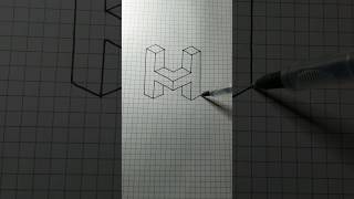 como hacer H en 3d drawing art draw painting satisfying ddrawing [upl. by Marchese]