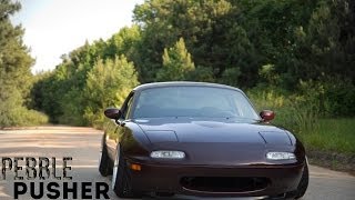 Pebble Pusher  SlammedEnuff Slammed Miata Car Feature  CamberGang [upl. by Gnep]