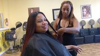 Dominican Blowout on Color treated Hair Part2 very detail video [upl. by Aldric]