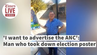 Man caught cutting down ANC poster says he wants to drive around with it to advertise the party [upl. by Stauder146]