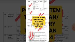 POST MORTEM TECHNICIAN VACANCY 2024 POST MORTEM TECHNICIAN REQUIREMENT [upl. by Nywled]