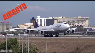 Lufthansa Boeing 7478 Landing LAX [upl. by Arim]